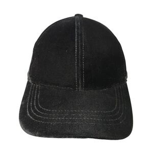 Express Strapback Hat Black One Size Adjustable Velvet Blank 6 Panel